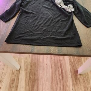 Black Cervelle Polyester Sweater with Acrylic Scarf size M US